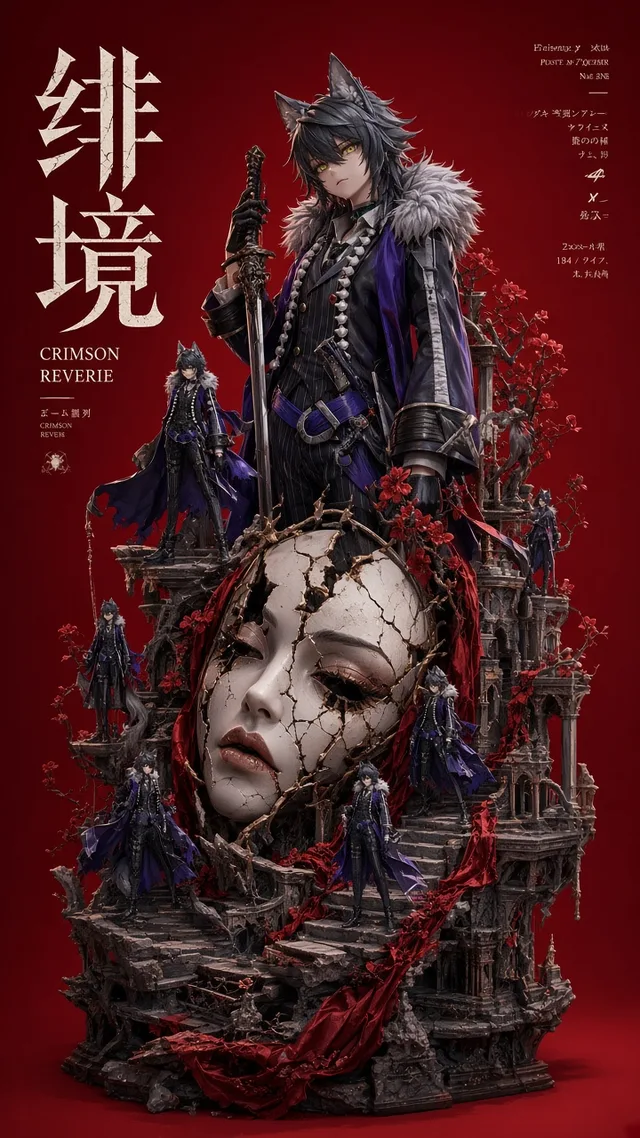 绯红哥特树脂雕塑