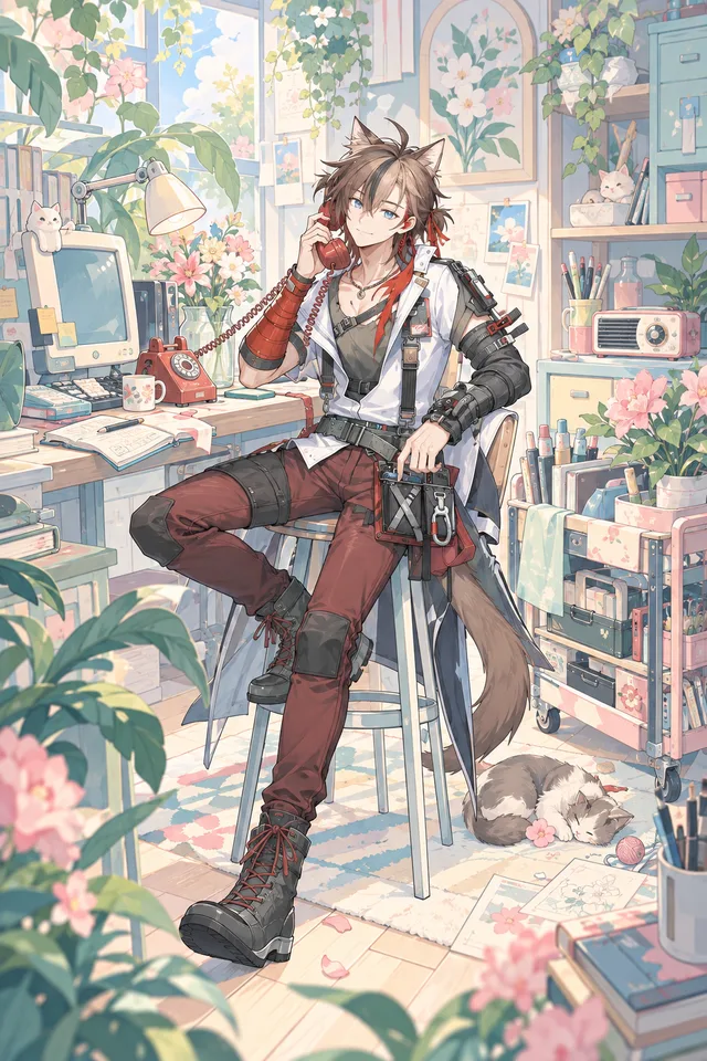 薄荷粉彩工作室插画