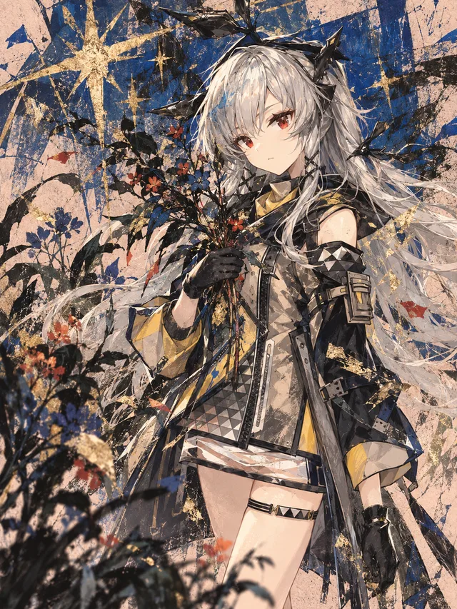 蓝金星芒复古肖像